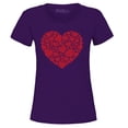 thumbnail image 1 of Shop4Ever Women's Red Heart Love Cloud Valentine's Day Graphic T-Shirt Medium Purple, 1 of 5