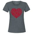 thumbnail image 1 of Shop4Ever Women's Red Heart Love Cloud Valentine's Day Graphic T-Shirt X-Large Dark Heather, 1 of 5