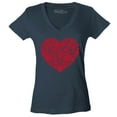thumbnail image 1 of Shop4Ever Women's Red Heart Love Cloud Valentine's Day Slim Fit V-Neck T-Shirt Medium Charcoal, 1 of 5