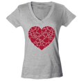 thumbnail image 1 of Shop4Ever Women's Red Heart Love Cloud Valentine's Day Slim Fit V-Neck T-Shirt X-Large Sports Grey, 1 of 5