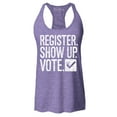 thumbnail image 1 of Shop4Ever Women's Register Show Up Vote Political Racerback Tank Top XX-Large Purple, 1 of 5