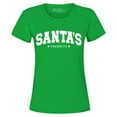 thumbnail image 1 of Shop4Ever Women's Santa's Favorite Varsity Style Christmas Graphic T-Shirt X-Large Irish Green, 1 of 5