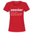 thumbnail image 1 of Shop4Ever Women's Seester Definition Like a Sister Only Cooler Graphic T-Shirt Small Red, 1 of 5