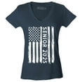 thumbnail image 1 of Shop4Ever Women's Senior 2025 American Flag Graduation Slim Fit V-Neck T-Shirt X-Small Charcoal, 1 of 5