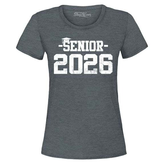 Shop4Ever Women's Senior 2026 Graduation Graphic T-Shirt Large Dark Heather