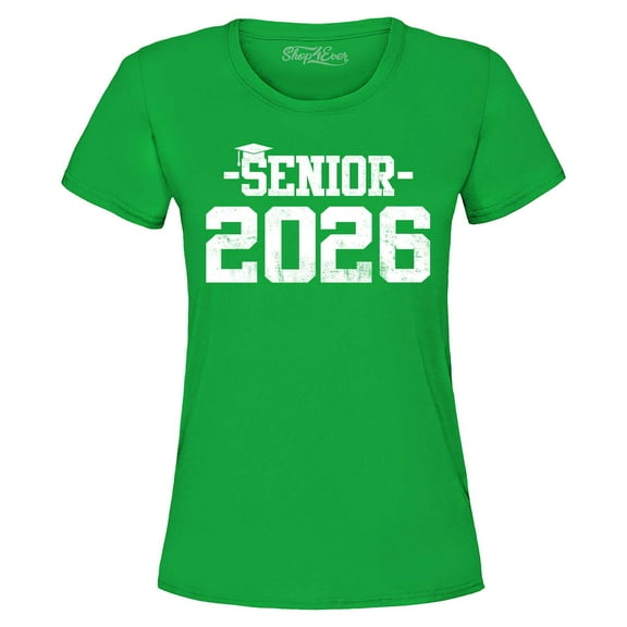 Shop4Ever Women's Senior 2026 Graduation Graphic T-Shirt Large Irish Green