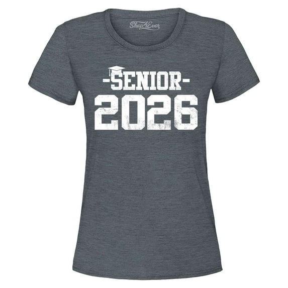 Shop4Ever Women's Senior 2026 Graduation Graphic T-Shirt XX-Large Dark Heather
