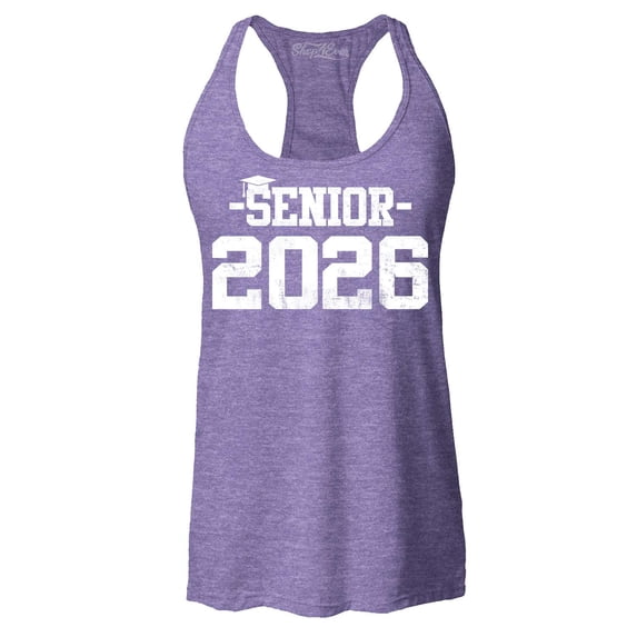Shop4Ever Women's Senior 2026 Graduation Racerback Tank Top Medium Purple