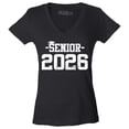 thumbnail image 1 of Shop4Ever Women's Senior 2026 Graduation Slim Fit V-Neck T-Shirt X-Small Black, 1 of 5