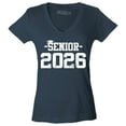 thumbnail image 1 of Shop4Ever Women's Senior 2026 Graduation Slim Fit V-Neck T-Shirt X-Small Charcoal, 1 of 5