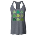 thumbnail image 1 of Shop4Ever Women's Shamrock Green Clovers St. Patrick's Day Racerback Tank Top Small Charcoal, 1 of 5