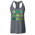 thumbnail image 1 of Shop4Ever Women's Shamrock Green Clovers St. Patrick's Day Racerback Tank Top XX-Large Charcoal, 1 of 5