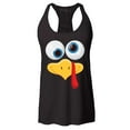 thumbnail image 1 of Shop4Ever Women's Silly Turkey Face Funny Thanksgiving Racerback Tank Top X-Large Black, 1 of 5