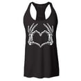 thumbnail image 1 of Shop4Ever Women's Skeleton Heart Hands Racerback Tank Top Large Black, 1 of 5