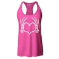 thumbnail image 1 of Shop4Ever Women's Skeleton Heart Hands Racerback Tank Top X-Large Fuchsia, 1 of 5