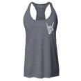 thumbnail image 1 of Shop4Ever Women's Skeleton Pocket Size Rock N' Roll Hand Sign Pocket Size Racerback Tank Top XX-Large Charcoal, 1 of 5