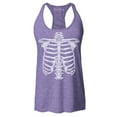 thumbnail image 1 of Shop4Ever Women's Skeleton Ribcage Skull Halloween Costume Racerback Tank Top Small Purple, 1 of 5