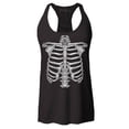 thumbnail image 1 of Shop4Ever Women's Skeleton Ribcage Skull Halloween Costume Racerback Tank Top X-Small Black, 1 of 5
