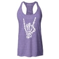 thumbnail image 1 of Shop4Ever Women's Skeleton Rock N' Roll Hand Sign Racerback Tank Top X-Large Purple, 1 of 5