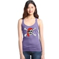 thumbnail image 1 of Shop4Ever Women's Skull and Crossbones Pirate Flag Racerback Tank Top Large Purple, 1 of 5