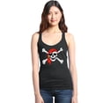 thumbnail image 1 of Shop4Ever Women's Skull and Crossbones Pirate Flag Racerback Tank Top Small Black, 1 of 5