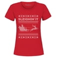thumbnail image 1 of Shop4Ever Women's Sleighin' It  Graphic T-Shirt X-Large Red, 1 of 5