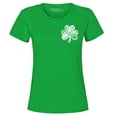 thumbnail image 1 of Shop4Ever Women's Small Distressed Shamrock Heart St. Patrick's Day  Graphic T-Shirt Large Irish Green, 1 of 5