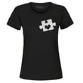 thumbnail image 1 of Shop4Ever Women's Small Heart Puzzle Piece Autism Awareness Graphic T-Shirt X-Large Black, 1 of 5