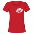 thumbnail image 1 of Shop4Ever Women's Small Heart Puzzle Piece Autism Awareness Graphic T-Shirt X-Large Red, 1 of 5