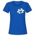 thumbnail image 1 of Shop4Ever Women's Small Heart Puzzle Piece Autism Awareness Graphic T-Shirt X-Large Royal Blue, 1 of 5