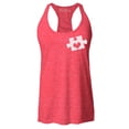 thumbnail image 1 of Shop4Ever Women's Small Heart Puzzle Piece Autism Awareness Racerback Tank Top XX-Large Red, 1 of 5
