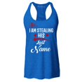 thumbnail image 1 of Shop4Ever Women's So I'm Stealing His Last Name Couples Matching Racerback Tank Top Large Royal Blue, 1 of 5