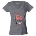 thumbnail image 1 of Shop4Ever Women's Spilling The Tea Since 1773 Slim Fit V-Neck T-Shirt Medium Heather Charcoal, 1 of 5