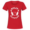 thumbnail image 1 of Shop4Ever Women's Split Happens Funny Bowling Graphic T-Shirt X-Large Red, 1 of 5