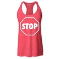 thumbnail image 1 of Shop4Ever Women's Stop Sign Traffic Stop Costume Racerback Tank Top Medium Red, 1 of 5