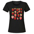 thumbnail image 1 of Shop4Ever Women's Strawberry Cottagecore Graphic T-Shirt Large Black, 1 of 5