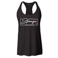 thumbnail image 1 of Shop4Ever Women's Stronger Than Cancer Breast Cancer Awareness Racerback Tank Top Small Black, 1 of 5