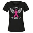thumbnail image 1 of Shop4Ever Women's Stronger Together Breast Cancer Awareness Graphic T-Shirt X-Large Black, 1 of 5