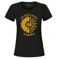 thumbnail image 1 of Shop4Ever Women's Sunflower Gold Ribbon  Graphic T-Shirt Small Black, 1 of 5