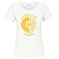 thumbnail image 1 of Shop4Ever Women's Sunflower Gold Ribbon  Graphic T-Shirt XX-Large White, 1 of 5