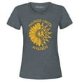 thumbnail image 1 of Shop4Ever Women's Sunflower Gold Ribbon  Graphic T-Shirt XXX-Large Dark Heather, 1 of 5