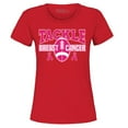 thumbnail image 1 of Shop4Ever Women's Tackle Breast Cancer Ribbon Awareness Graphic T-Shirt Small Red, 1 of 5