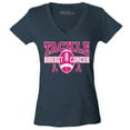 thumbnail image 1 of Shop4Ever Women's Tackle Breast Cancer Ribbon Awareness Slim Fit V-Neck T-Shirt X-Large Charcoal, 1 of 5