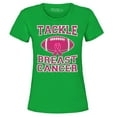 thumbnail image 1 of Shop4Ever Women's Tackle Breast Cancer Support Awareness Graphic T-Shirt Small Irish Green, 1 of 5