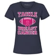 thumbnail image 1 of Shop4Ever Women's Tackle Breast Cancer Support Awareness Graphic T-Shirt X-Large Navy, 1 of 5