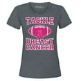 thumbnail image 1 of Shop4Ever Women's Tackle Breast Cancer Support Awareness Graphic T-Shirt XX-Large Dark Heather, 1 of 5