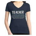 thumbnail image 1 of Shop4Ever Women's Teacher Definition Slim Fit V-Neck T-Shirt Small Charcoal, 1 of 5