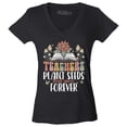 thumbnail image 1 of Shop4Ever Women's Teachers Plant Seeds That Grow Forever Slim Fit V-Neck T-Shirt Medium Black, 1 of 5