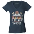thumbnail image 1 of Shop4Ever Women's Teachers Plant Seeds That Grow Forever Slim Fit V-Neck T-Shirt X-Large Charcoal, 1 of 5