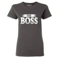 thumbnail image 1 of Shop4Ever Women's The Boss Graphic T-Shirt Large Charcoal, 1 of 5